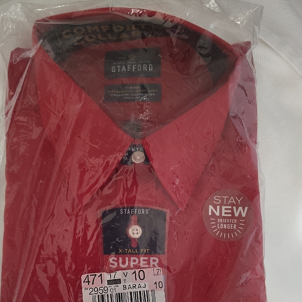 Stafford Men's Red Shirt